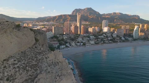 Benidorm by drone Stock Footage 281269348