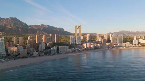 Benidorm by drone Stock Footage 281269365