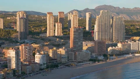 Benidorm by drone Stock Footage 281269375