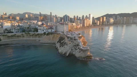 Benidorm by drone Stock Footage 281269405