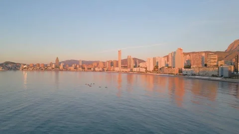 Benidorm by drone Stock Footage 281269425