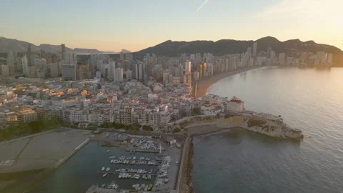 Benidorm by drone Stock Footage 281269428