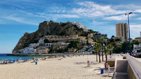 Benidorm in Spain view on Tossal de la cala Stock Footage 218592889