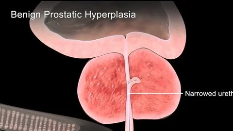 Benign Prostatic Hyperplasia 3d medical Stock Illustration