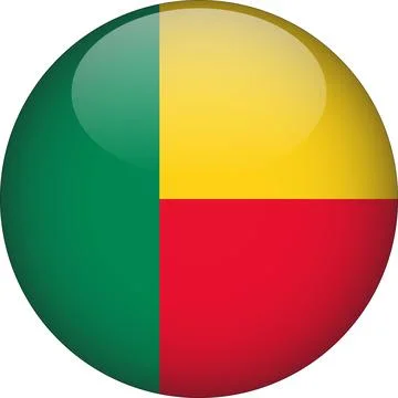 Benin 3D Rounded Flag Vector Stock Illustration