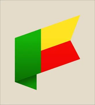 Benin corner flag vector illustration. Modern vibrant flag emblem design in.. Stock Illustration