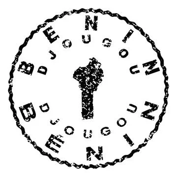Benin Djougou Seal Map Design Stock Illustration