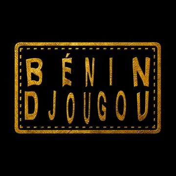 Benin Djougou Seal Map Design Stock Illustration