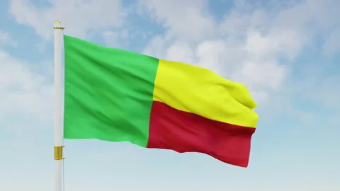 Benin flag 3d rendering 스톡 동영상 172426759