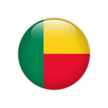 Benin flag on button Illustrazione stock