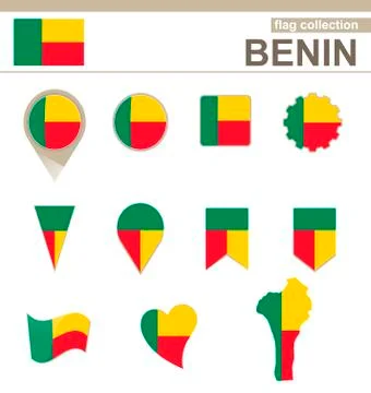 Benin Flag Collection Stock Illustration