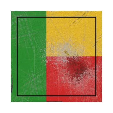 Benin flag in concrete square Stock Illustration