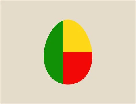 Benin flag easter egg vector illustration. Modern vibrant flag emblem desig.. Illustrazione stock