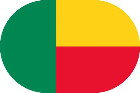 Benin flag in flat oval design Illustrazione stock