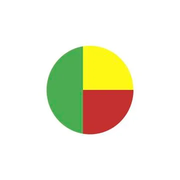 Benin Flag flat vector icon isolated Stock Illustration