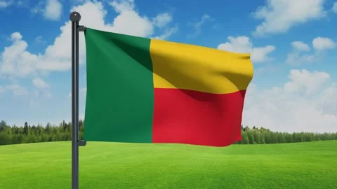 Benin Flag Video stock 151861758