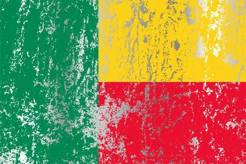 Benin flag with grunge effect. Stock Illustration