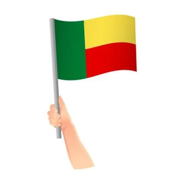 Benin flag in hand icon Stock Illustration