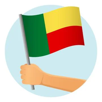 Benin flag in hand Stock Illustration