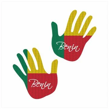Benin flag hand vector for cloth design 库存插图