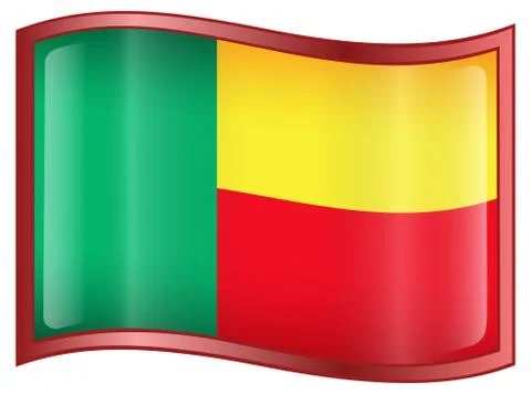 Benin flag icon. 库存插图
