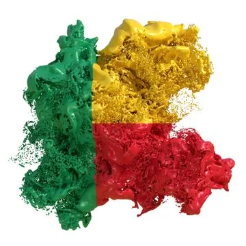 Benin flag liquid Stock Illustration