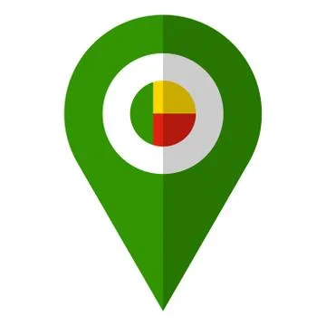 Benin flag location pin pointer vector Stock Illustration