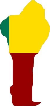 Benin Flag in Map, Benin Map with Flag, Country Map, Benin with Flag, Natio.. Stock Illustration