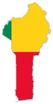 Benin flag map Stock Illustration