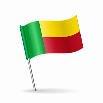 Benin flag map pointer layout. Vector illustration. Illustrazione stock