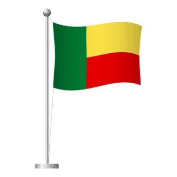 Benin flag on pole icon Stock Illustration