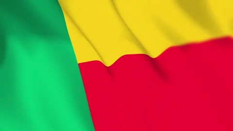 Benin Flag Seamless Loop 4k 60fps on Sky Background Stock Footage 340342103