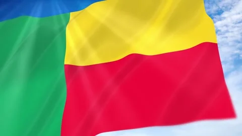 Benin Flag Seamless Loop 4k 60fps on Sky Background Stock Footage 341681332