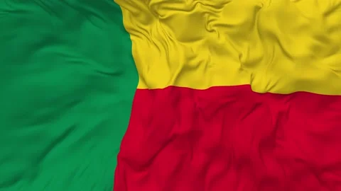 Benin Flag Seamless Looping Background Waving Slow Motion Stock Footage 233813480