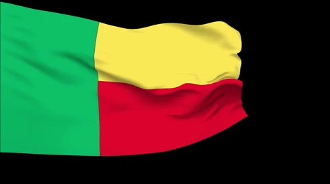 Benin flag slowly waving.  Stock Footage 1050710