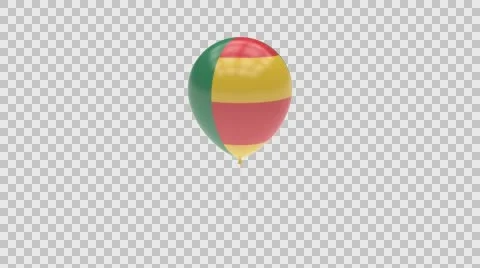 Benin flag textured balloon rotating Alpha Stock Footage 61386024