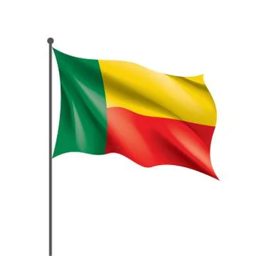 Benin flag, vector illustration on a white background Stock Illustration