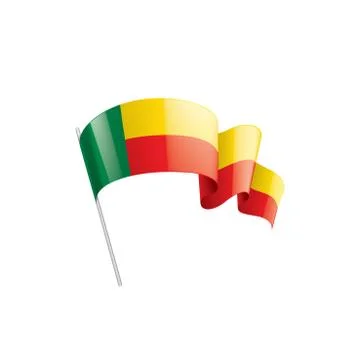 Benin flag, vector illustration on a white background Illustrazione stock
