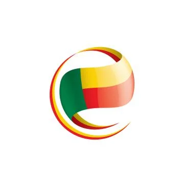 Benin flag, vector illustration on a white background Stock Illustration