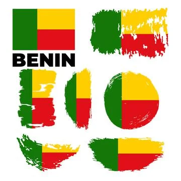 Benin flag, vector illustration on a white background Stock Illustration