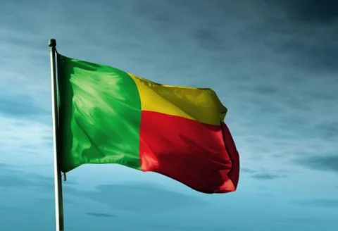 Benin flag waving in the evening Stock Illustration
