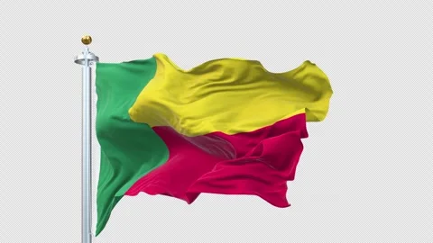 Benin flag waving looping with transparent background. 스톡 동영상 310665103