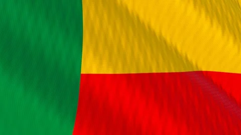 Benin flag waving white background loop 動画素材 342917833
