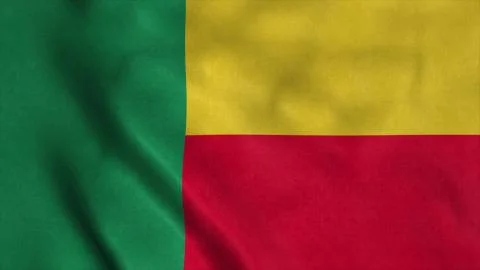 Benin flag waving in the wind. 3d illustration Stock Illustration