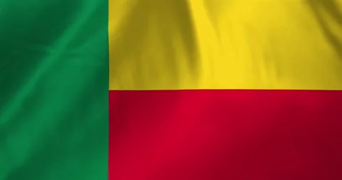 Benin flag waving with the wind background loop video animation Stockbeeldmateriaal 327171686
