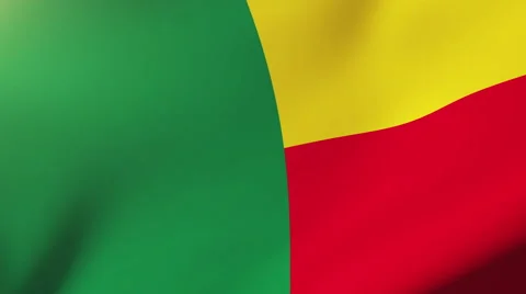 Benin flag waving in the wind. Looping sun rises style.  Animation loop Video stock 48812026