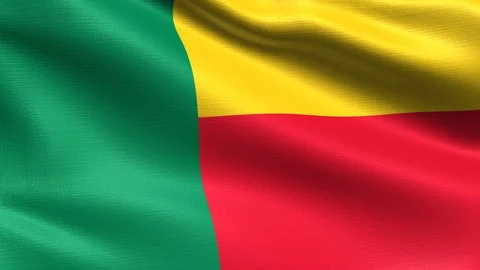 Benin Looping Flag 4K, Seamless looping with highly detailed fabric texture Stock Footage 106337772