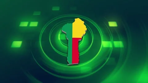 Benin Map and Flag Background Stock Footage 344026828