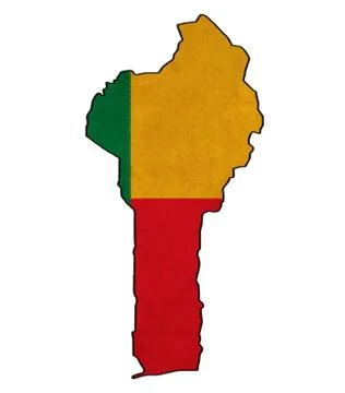 Benin map on benin flag drawing ,grunge and retro flag series Stock Illustration