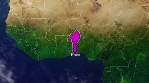 BENIN Map With Borders Stock Footage 318671481